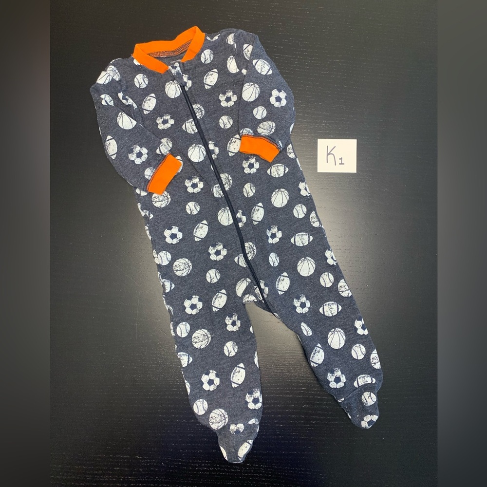 $3.00 💝 - George 3-6m Footed Soccer Theme Cotton Sleeper